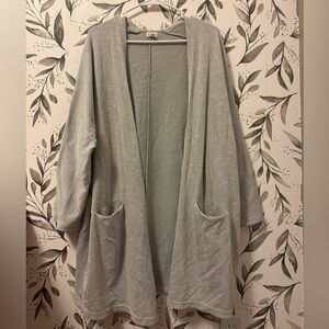 Anthropologie Donni Gray Open Front Ribbed Cardigan